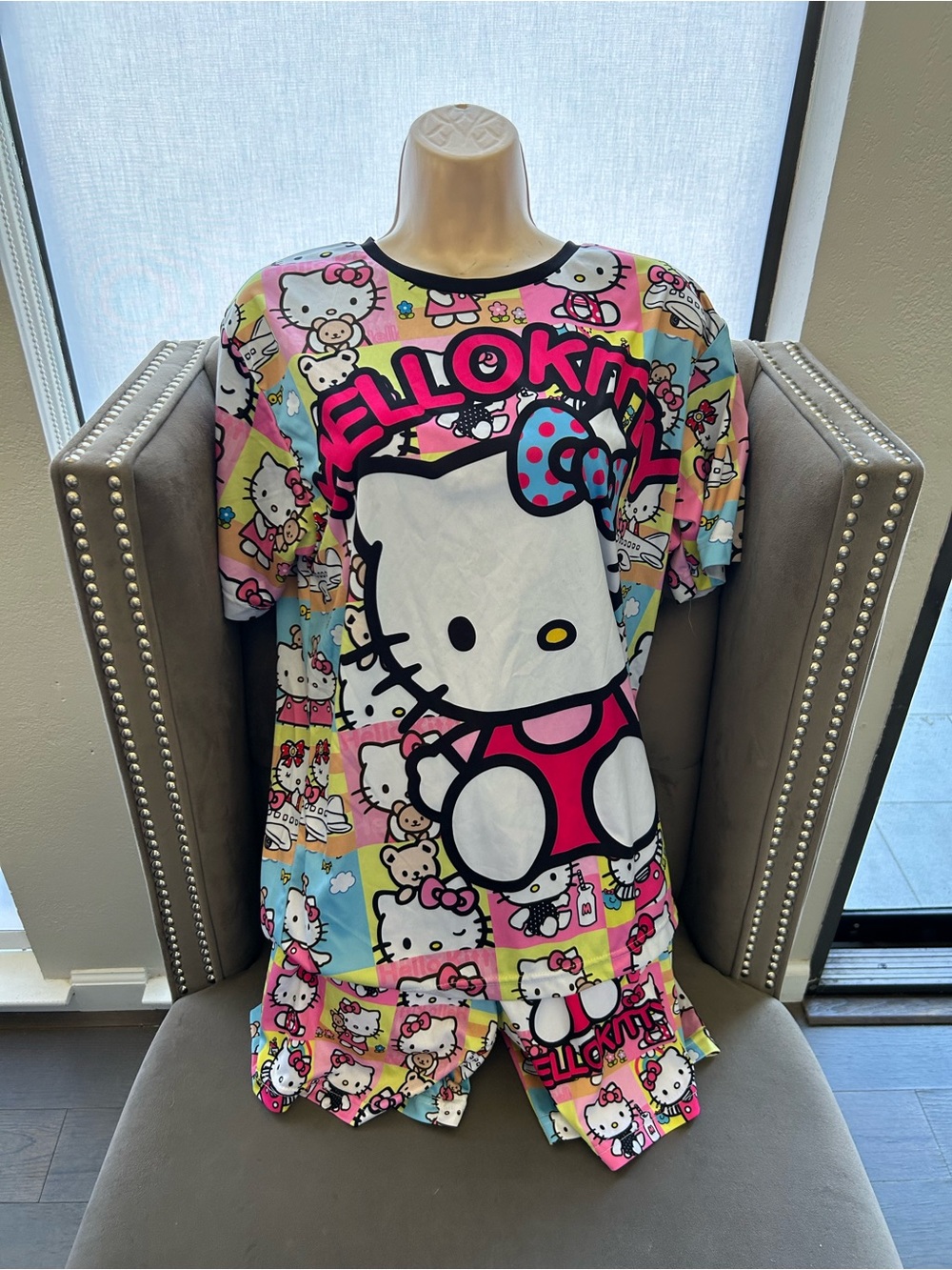 Hello Kitty Multicolor Short-Sleeve Pajama Set